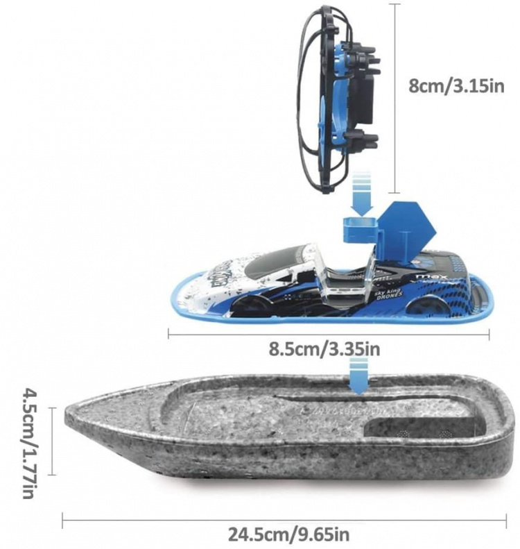 Radiostyrd Båt, Bil & Drönare – Kör på land, flyg i luften, men framför allt: härja på vattnet!