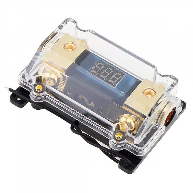 1-i-1-vägs säkringshållare för billjud med display, 100A