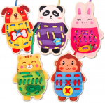 Sykort - trä med tråd, Panda Sykort - trä med tråd, Panda