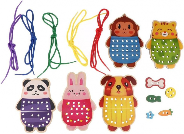 Sykort - trä med tråd, Panda Sykort - trä med tråd, Panda