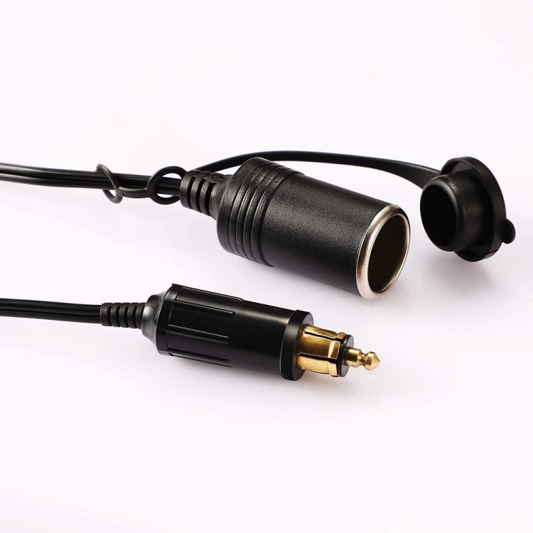 Europeisk DIN-kontakt till ciggarettuttag adapter, 12-24V 