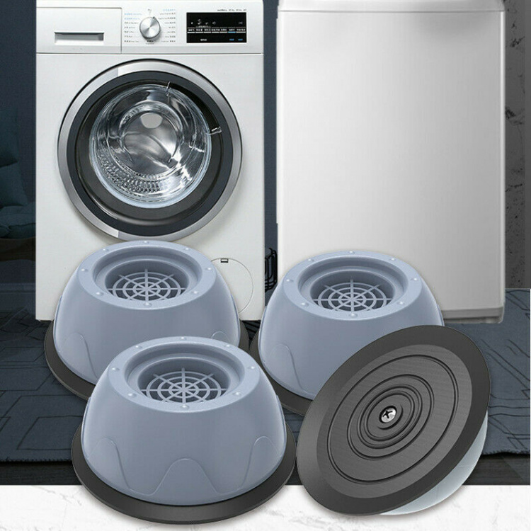 Vibration- och gliddämpande gummifötter för bl.a. tvättmaskin, 4 st