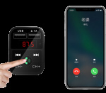 2-i-1 FM-Sändare med dubbla USB-uttag, display och knappar, Svart 2-i-1 FM-Sändare med dubbla USB-uttag, display och knappar, Svart