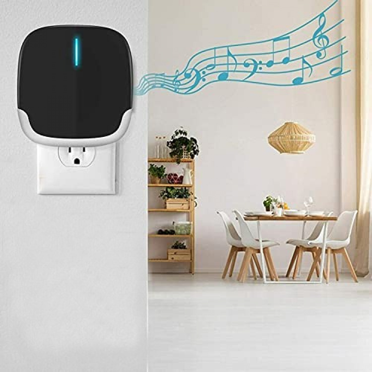 Plug & Play Trådlös dörrklocka med lång räckvidd, Svart Plug & Play Trådlös dörrklocka med lång räckvidd, Svart