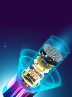 Bluetooth mini-högtalare i kromad ombre, Lila/Blå