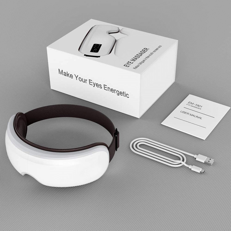 Massageapparat för trötta ögon med värme och bluetooth-musik, Vit