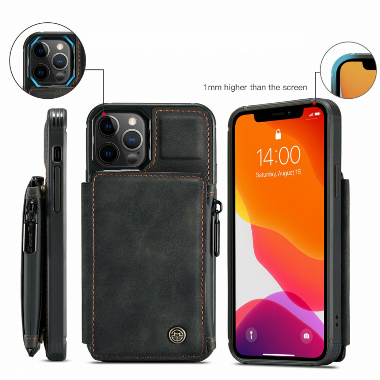 Plånboksfodral till iPhone 13, Svart