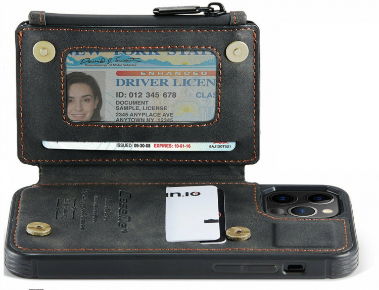 Plånboksfodral till iPhone 13 Pro, Svart