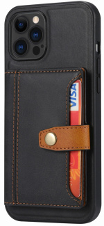 Skal till iPhone 13 med kortficka, Svart