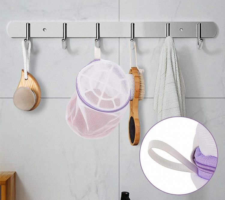 Kombinerad tvättkorg/tvättpåse för underkläder, Rosa Kombinerad tvättkorg/tvättpåse för underkläder, Rosa