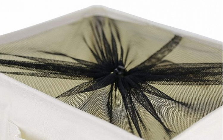 Stilren hopfällbar tvättkorg på hjul, 44L Grå