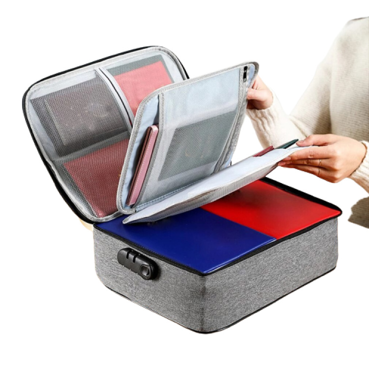 Flerlagers dokumentförvaringsväska, grå Flerlagers dokumentförvaringsväska, grå