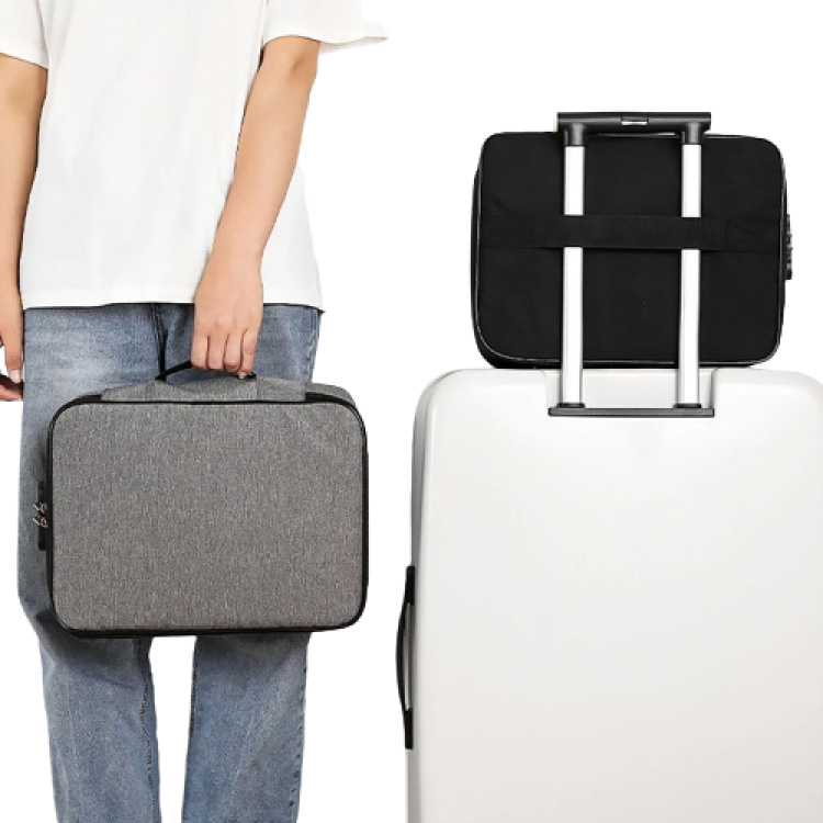 Flerlagers dokumentförvaringsväska, grå Flerlagers dokumentförvaringsväska, grå