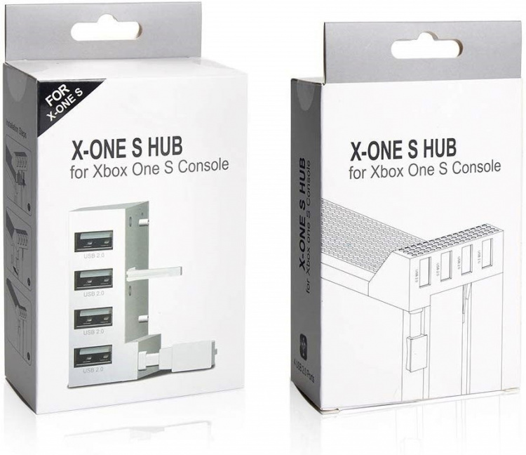 USB-Hub, 4 portar till Xbox One S, vit USB-Hub, 4 portar till Xbox One S, vit
