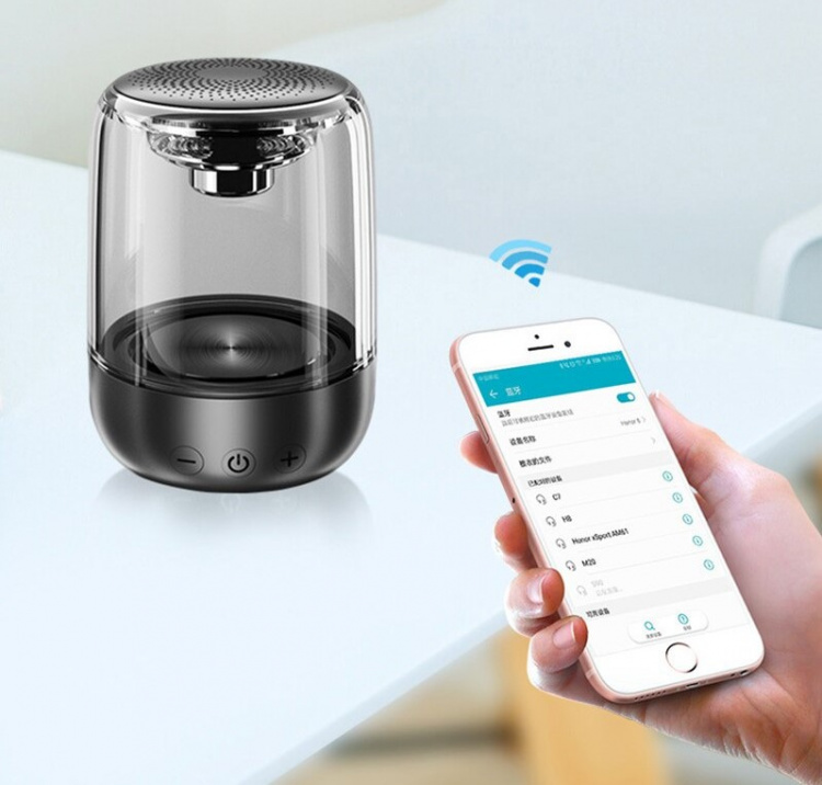 Genomskinlig minihögtalare