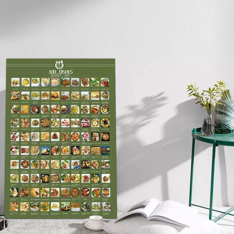 100 Maträtter Bucket List Poster