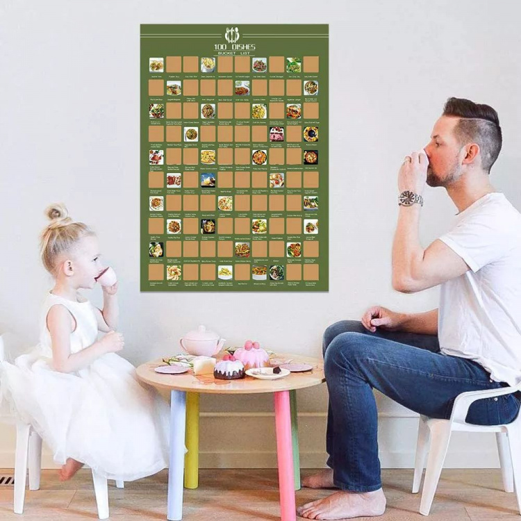 100 Maträtter Bucket List Poster