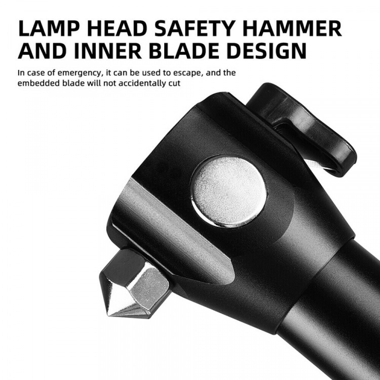 Ficklampa med nödhammare Ficklampa med nödhammare