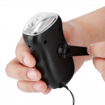 Handdriven LED-ficklampa, Svart