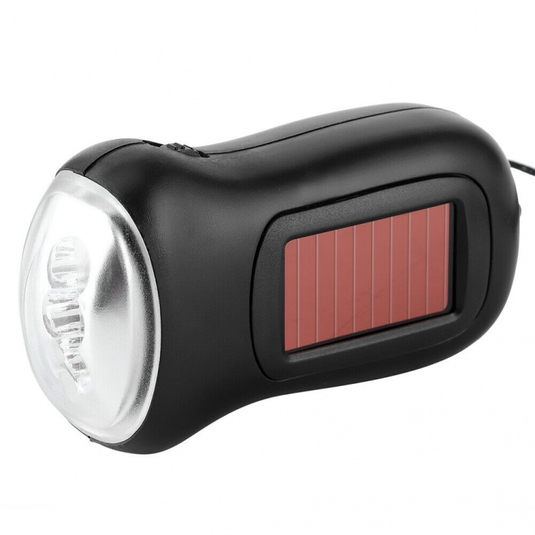 Handdriven LED-ficklampa, Svart