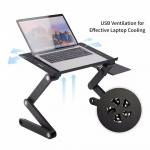 Multifunktionellt Laptopbord med inbyggda kylfläktar, Svart