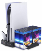 Laddningsställ med kylfläktar och spelförvaring till PS5 Laddningsställ med kylfläktar och spelförvaring till PS5