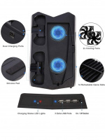 Laddningsställ med kylfläktar och spelförvaring till PS5 Laddningsställ med kylfläktar och spelförvaring till PS5