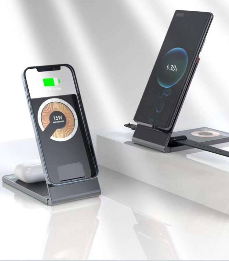 Vikbar och Trådlös laddare för Smartphone, iWatch, Airpods Vikbar och Trådlös laddare för Smartphone, iWatch, Airpods