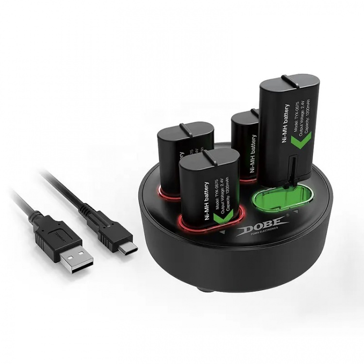 4 i 1 Batteriladdningsstation Inkl 4x Batterier för Xbox One & Xbox Series X/S