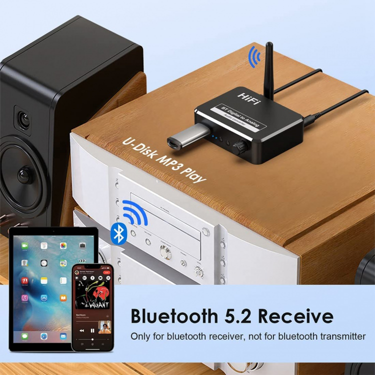 Bluetooth ljudkonverterare, Digital till Analog Bluetooth ljudkonverterare, Digital till Analog