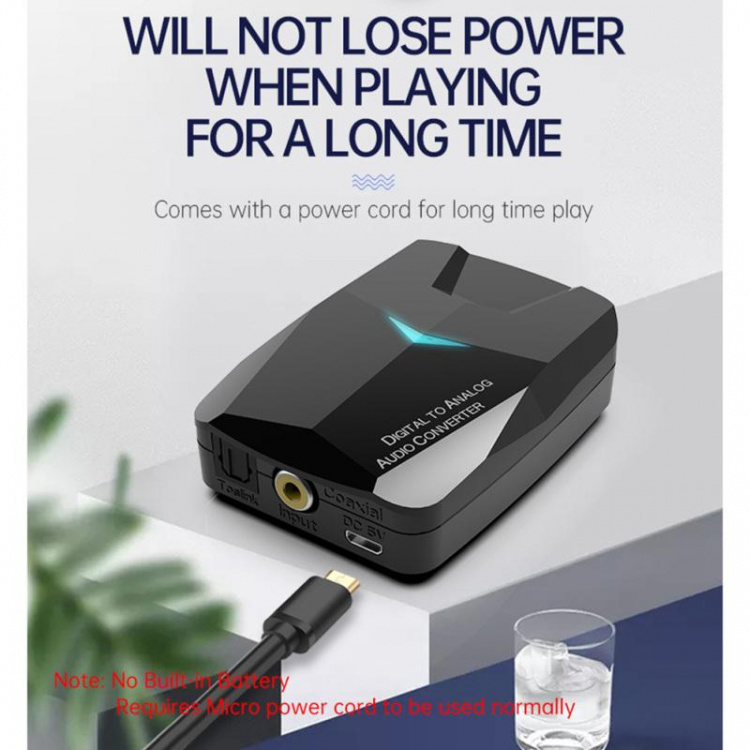 2 i 1 Adapter - Optical/Coaxial till RCA & 3.5mm, Bluteooth. 