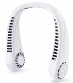 Trådlös nackfläkt som man hänger runt halsen, Vit