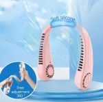 Trådlös nackfläkt som man hänger runt halsen, Rosa