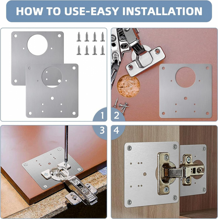 Reparationsplatta för gångjärn 2-pack Reparationsplatta för gångjärn 2-pack