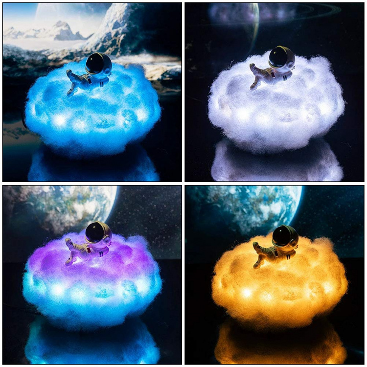 Nattlampa - Fluffigt moln med Astronaut