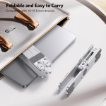 Höj- och sänkbart laptopstativ, vikbart, vridbart 360°, Silver Höj- och sänkbart laptopstativ, vikbart, vridbart 360°, Silver