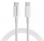 NORDIQZENZ 60W USB-kabel typ C till USB-C, 1,8 m, Vit