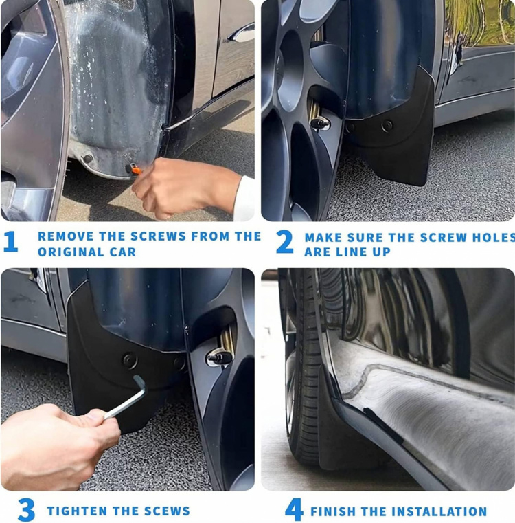 Stänkskydd fram och bak till Tesla Model Y