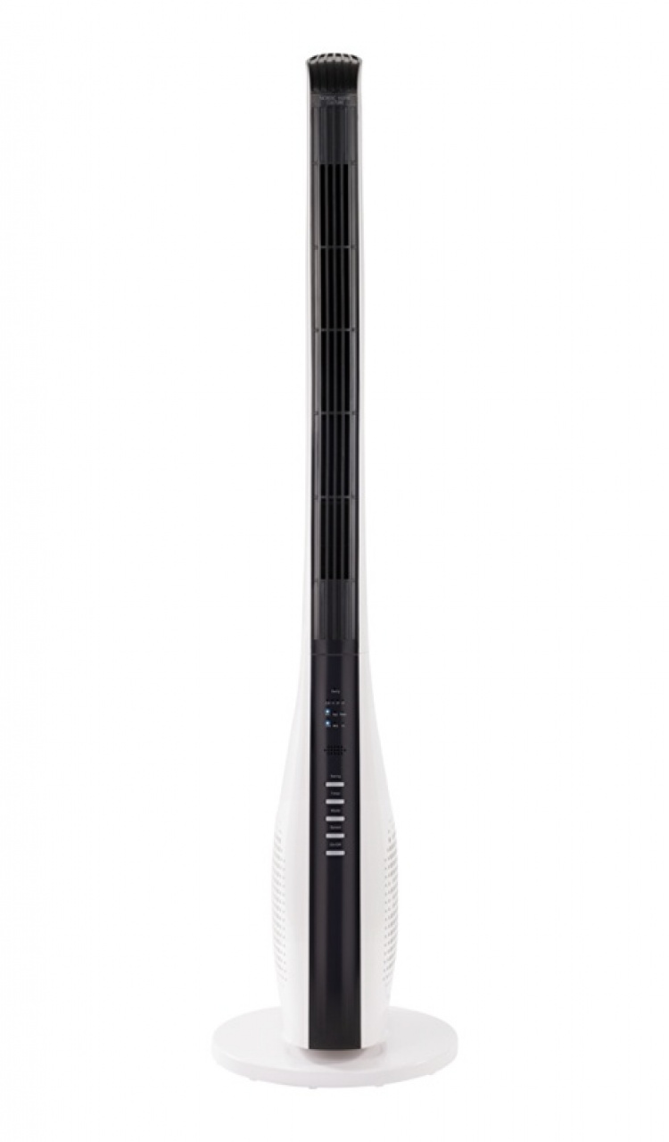 NORDIC HOME 2-i-1 Tornfläkt med luftcirkulator, 3 hastigheter, 40W, timer, vit - Fyndvara