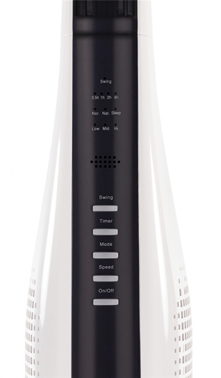 NORDIC HOME 2-i-1 Tornfläkt med luftcirkulator, 3 hastigheter, 40W, timer, vit