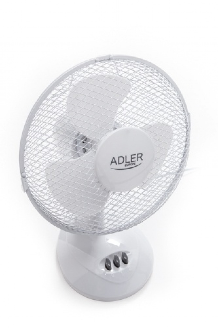 Adler AD 7302 bordsfläkt, 60W, 23 cm, vit