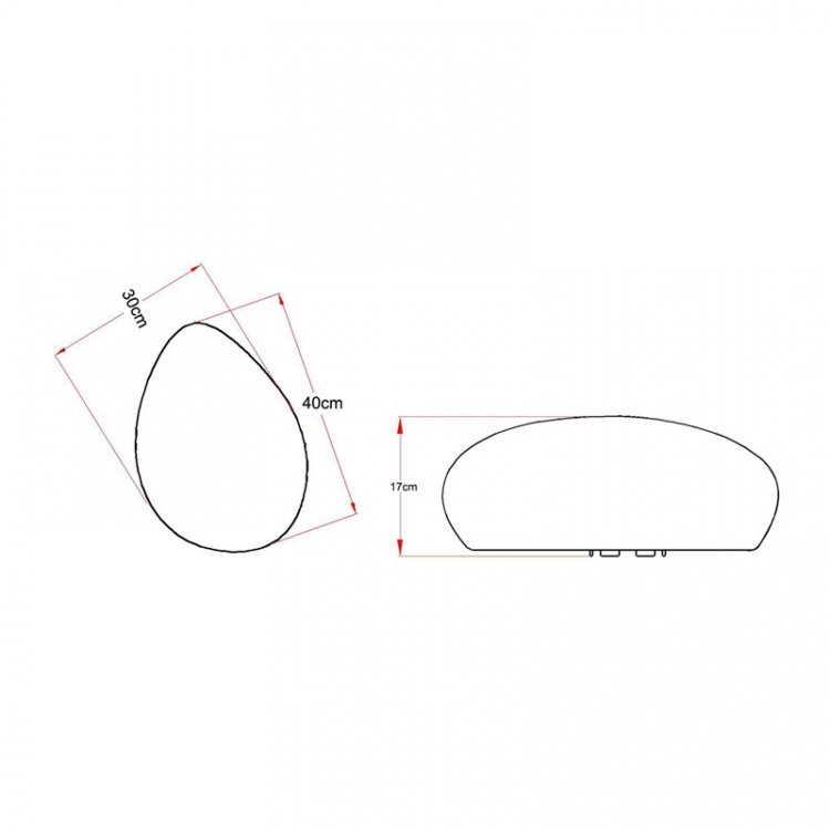 LightsOn Stone XL 40 cm dekorativ sten