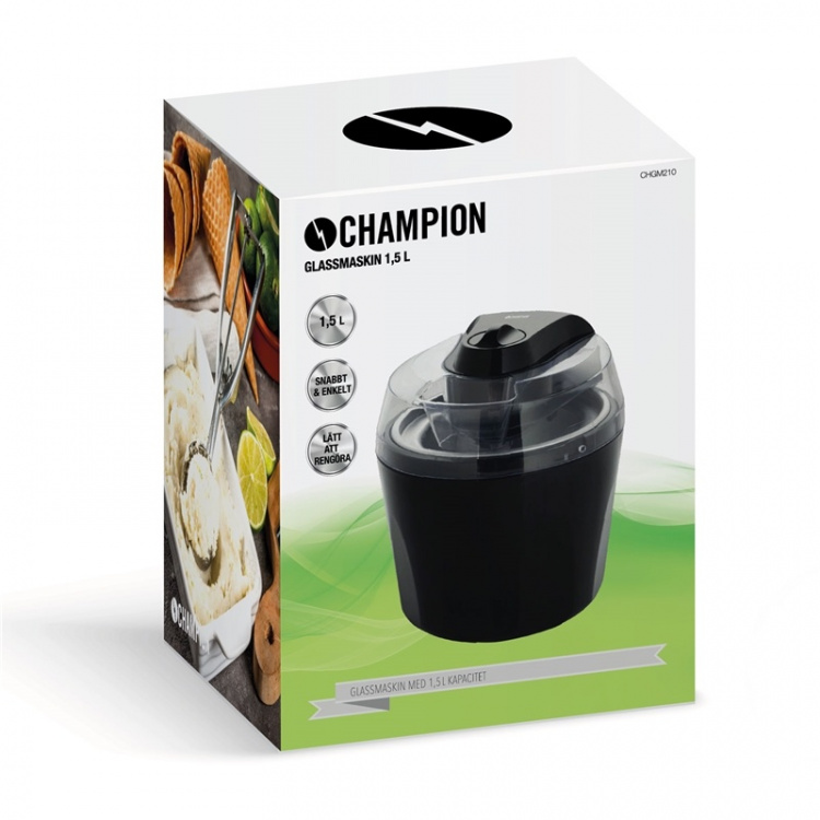 Champion Glassmaskin 1,5L GM210 Svart Champion Glassmaskin 1,5L GM210 Svart