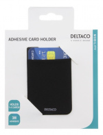 DELTACO Adhesive credit card holder, 3M adhesive, black