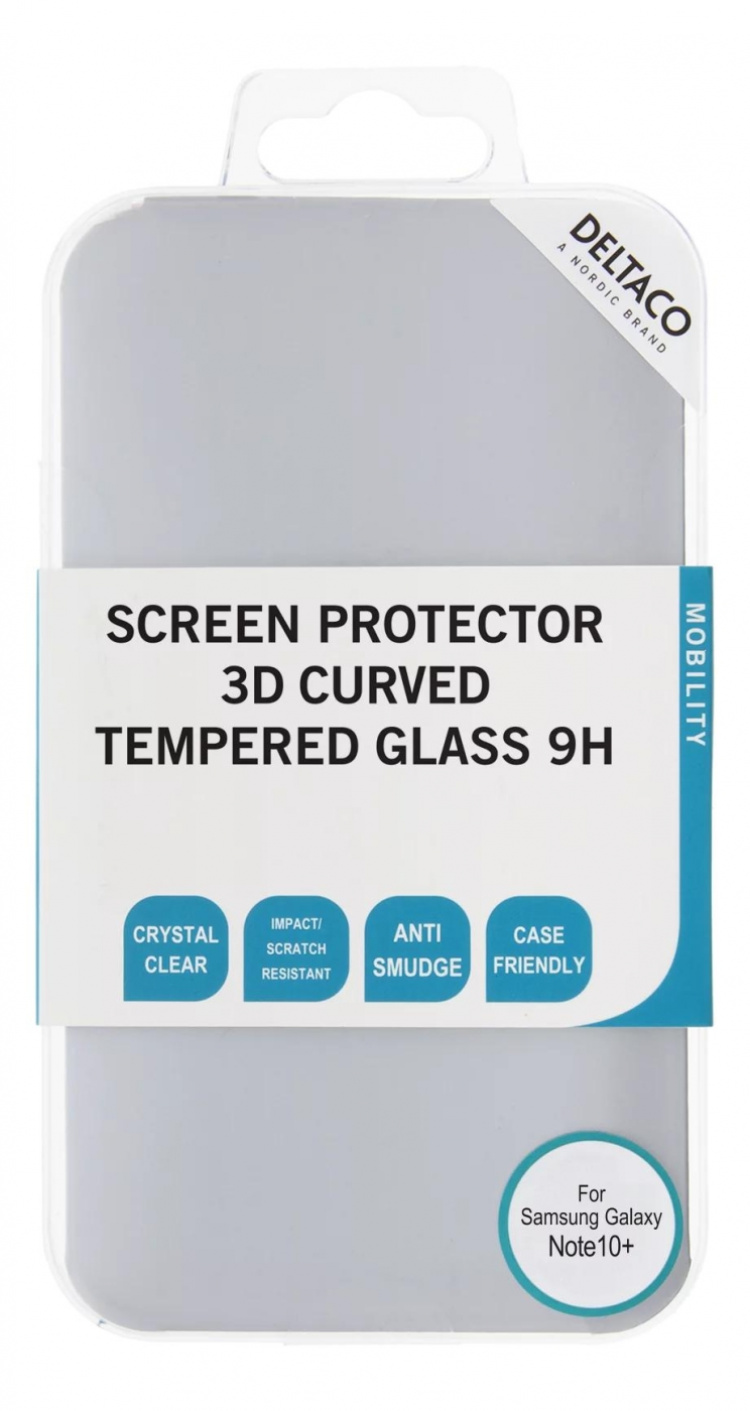 DELTACO screen protector Galaxy Note10+, 3D curved, fingerprint DELTACO screen protector Galaxy Note10+, 3D curved, fingerprint