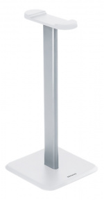 Deltaco Hörlursstativ, aluminium, glidskydd, vit