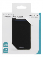 DELTACO Adhesive card holder, RFID blocking, 3M adhesive, black DELTACO Adhesive card holder, RFID blocking, 3M adhesive, black