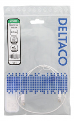 DELTACO Ultra Slim U/UTP Cat.6 patchkabel, 2.6mm, 0,5m, vit DELTACO Ultra Slim U/UTP Cat.6 patchkabel, 2.6mm, 0,5m, vit