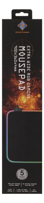 DELTACO GAMING musmatta med RBG-belysning, 90x36x0,4cm, svart DELTACO GAMING musmatta med RBG-belysning, 90x36x0,4cm, svart
