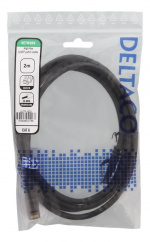 DELTACO U/UTP High Flex Cat6 patchkabel, 2m, flertrådig, 24AWG, svart
